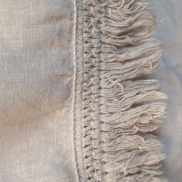 Valentina Naldi Beige Linen Sleeveless Tank with Fringe Hem L - Picture 5 of 5